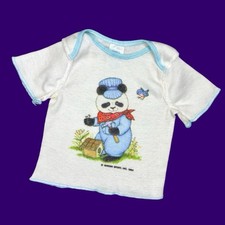 Vintage 80  s Curity Baby SZ 4-9M Panda Bear Graphic T-Shirt