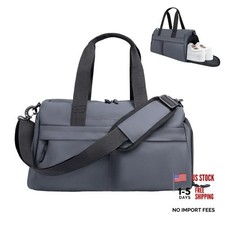 Small Gym Bag for Men Women - 17" Waterproof Duffel Bag with Shoe Compartment