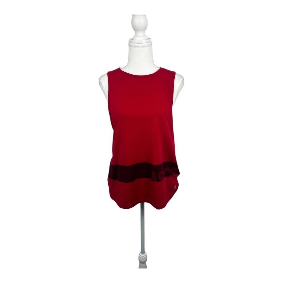 ASICS Red Workout Sleeveless Tank Top Sz S Gymwear Athleisure Sports Hiking