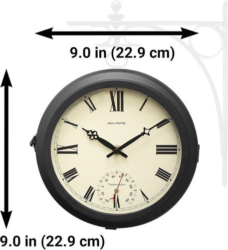 Außen Doppelseitige Wanduhr Thermometer | Garten Terrasse Vintage Deko - Bild 5 von 12