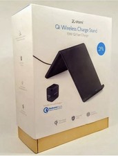Atomi Qi Wireless Charge Stand 10w Fast Charge Black 2 Pk Brand New