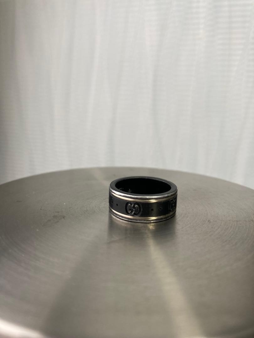 GUCCI Icon Ring, Interlocking, Ceramic, Engraved,… - image 2
