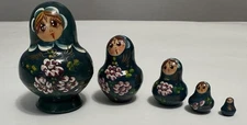Russian Nesting Dolls 5 Pieces Miniature Tallest 3" Hand Crafted Wood Matryoshka