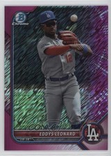 2022 Bowman Chrome Prospects Fuchsia Shimmer Refractor /199 Eddys Leonard 00c9