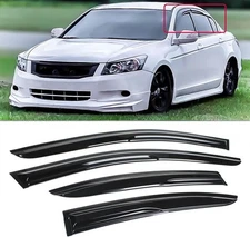 Window Visor Rain Guard Vent For 2008-2012 Honda Accord Wavy Mugen Style Tinted