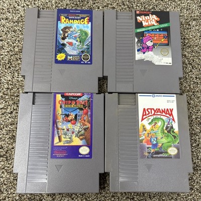 Nintendo NES Game Lot Tested Rampage Ninja Kid Chip N Dale Astyanax