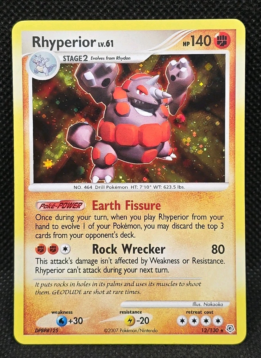 Rhyperior 12/130 Diamond and Pearl Holo Rare 2007 Pokemon