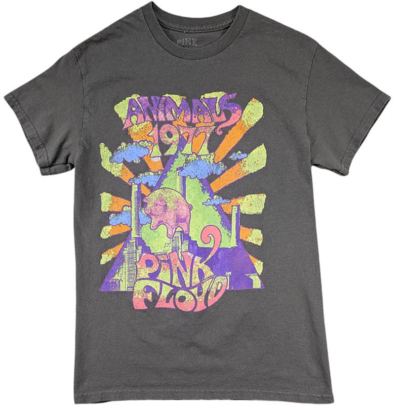 Pink Floyd T Shirt Mens S Gray 70's Classic Rock Psychedelic Album Art Animals