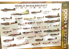 Eurographics 1000 Pc Puzzle World War 2 Aircraft 18 .25 x 26 5/8" Sealed 