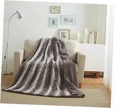 Tache Snow Giraffe Silver Grey Throw Super Soft Warm 63x87 Pattern Grey Stripe