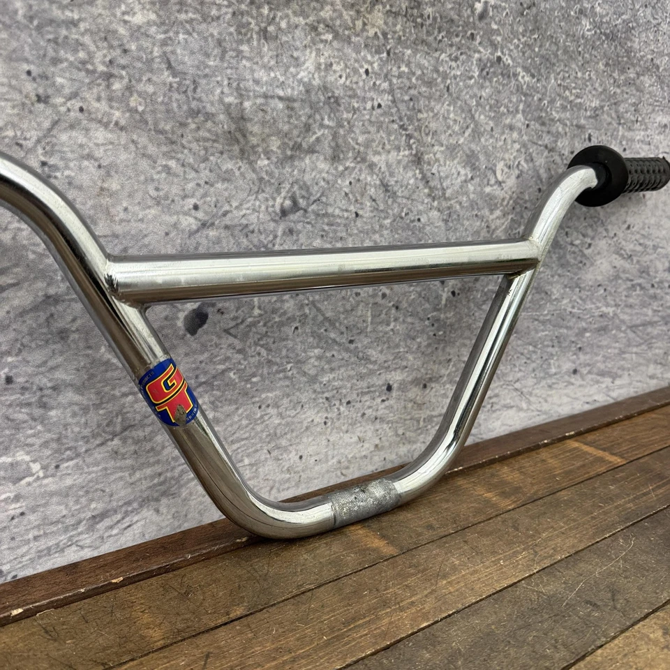 Manillar GT BMX Vintage Cromo Old School Race Bar Freestyle Años 90 Calcomanía Moleteado Foto 2 de 4