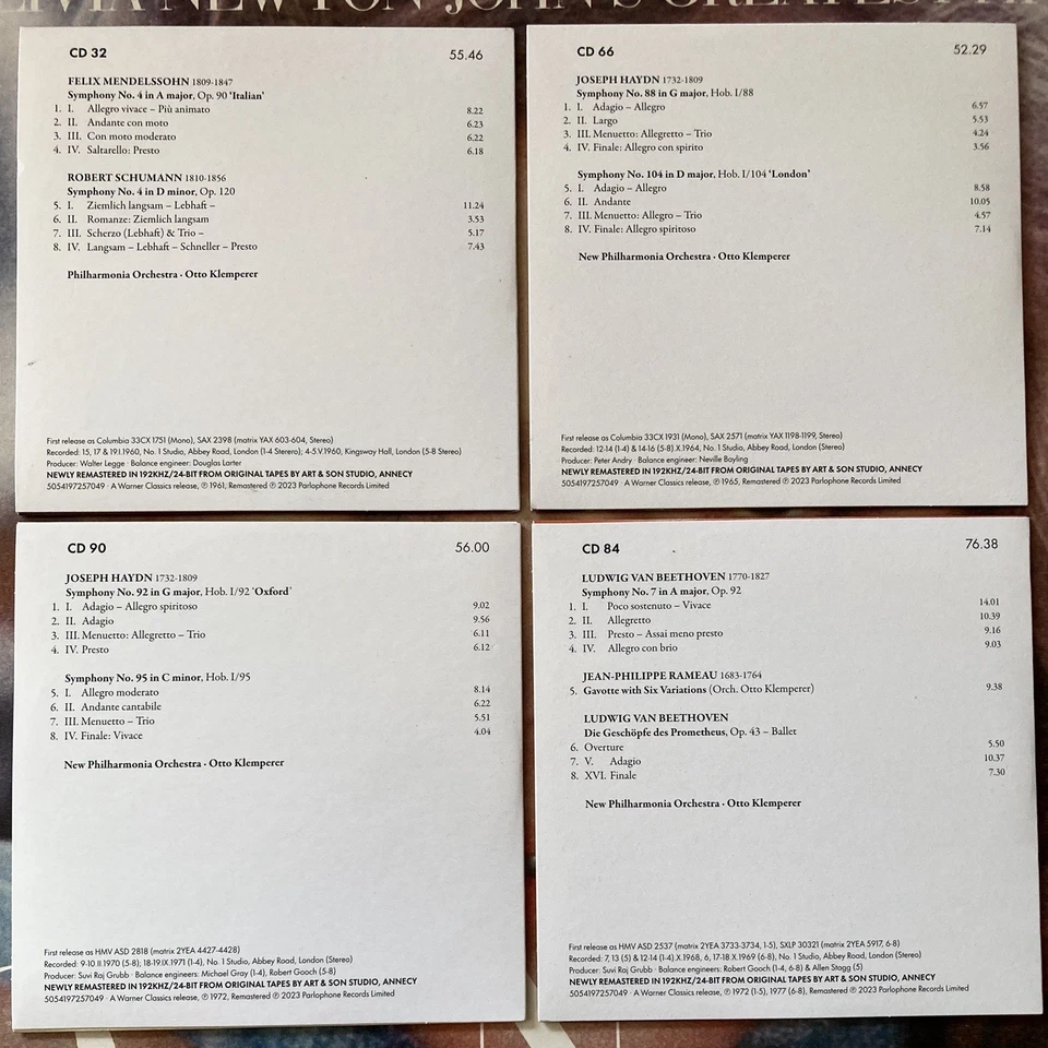 OTTO KLEMPERER CD Lot Of (4) 24-Bit Remaster Used Mendelssohn/Beethoven/Haydn - Image 2 of 4