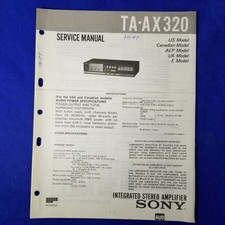 SONY TA-AX320 Service Manual Original Paper OEM Repair Guide - USA