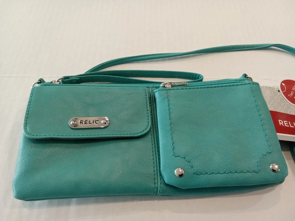 Cartera Bandolera Relic Ocean Blue Aqua Muñequera Dos Maneras de Usar Correa Desmontable Nueva Foto 3 de 4