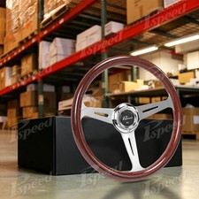 14358mm 6-bolt Chrome Spoke Wood Grain Black Line Abs Wrap Steering Wheel 14358mm 6-bolt Chrome Spoke Wood Grain Black Line Abs Wrap Steering Wheel