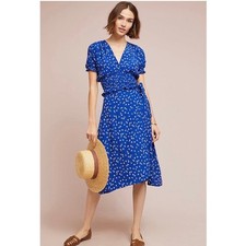 Faithfull The Brand Valencia Wrap Skirt 2pc Set Womens 4 & 6 Blue Floral Prairie