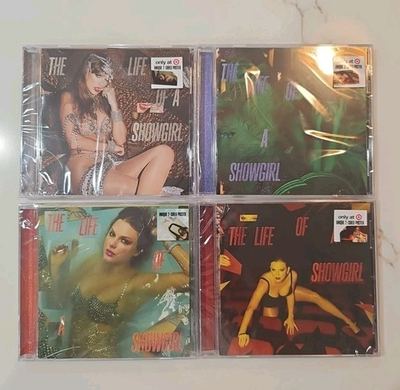 #ad #ad Taylor Swift The Life of a Showgirl All 4 CDs Posters set Target Cracked Cases $25.00