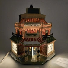 Lemax Carole Towne 2004 Corner Drug Store Lighted Christmas Village  Works