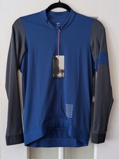Rapha Men's Pro Team Long Sleeve Cycling Jersey Medium Blue Grey Full Zip NWT