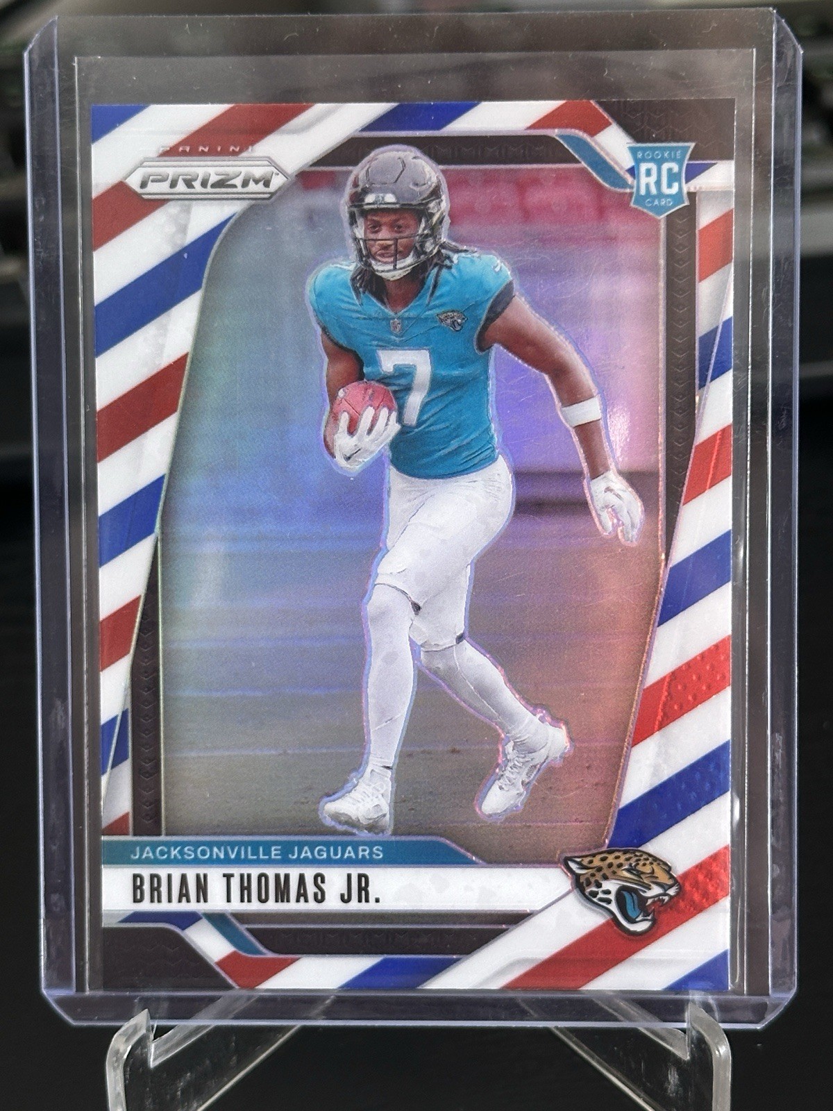 2024 Panini Prizm - Rookies Brian Thomas Jr. #314 Red White & Blue Prizm (RC)