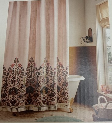 Threshold  Shower Curtain 72x72 In Floral Border