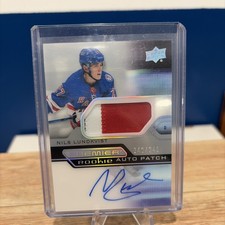 2021-22 Upper Deck Premier Rookie Patch Auto /249 Nils Lundkvist Card # AR-NL. rookie card picture