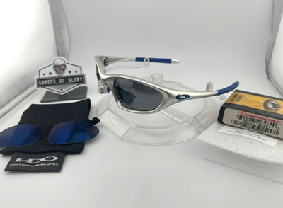 OAKLEY XX TWENTY FMJ 5.56 SILVER BLUE BLACK IRIDIUM SUNGLASSES 04