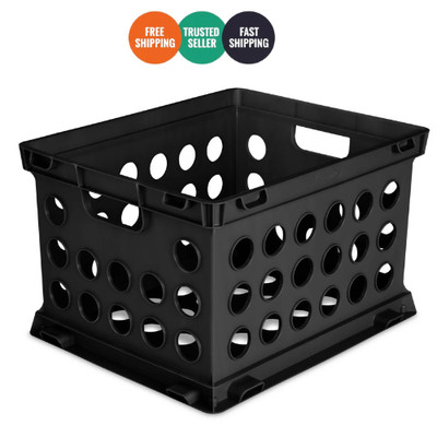 Sterilite Stackable File Crate Black Letter Legal Size Storage Organizer Bin