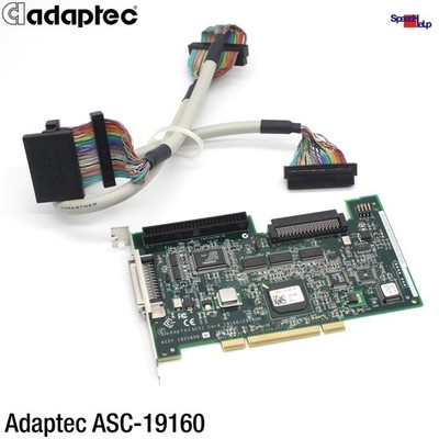 ADAPTEC ASC-19160 SCSI PCI SLOT CONTROLLER ADAPTER 68-50-PIN POL 29160N KABEL