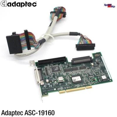 Adaptec ASC-19160 SCSI PCI Slot Controller Adapter 68-50-Pin POL 29160N Cable - Image 1 of 4