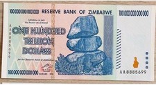 🔥GENUINE  ZIMBABWE 100 TRILLION DOLLARS 2008 AA SERIES P91 UNC UV PASSED COA