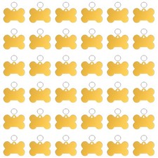 Pet ID Tags, Personalized Dog Tag Bone Shape with Keyring 38x25mm Yellow 36Pcs