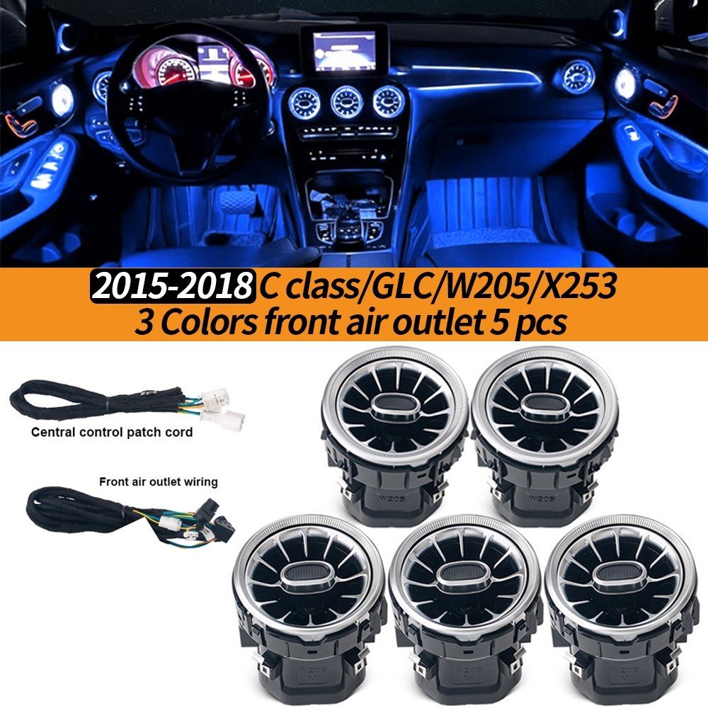 3 Colors Rear Air Vent LED Ambient Light For Mercedes Benz C Class W205 GLC X253
