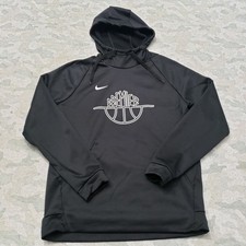 Nike Sweatshirt Womens Large Black Pullover Hooded Dri-Fit