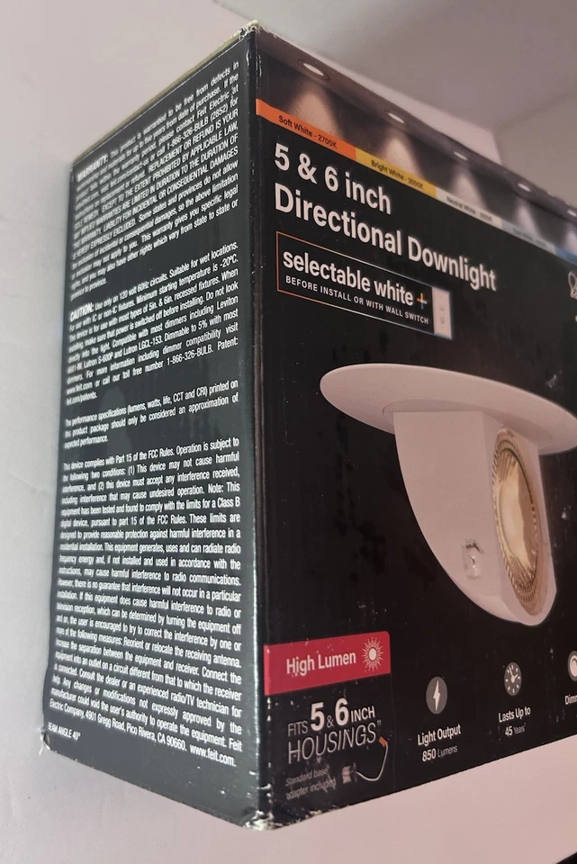 Downlight LED empotrado con cuchara ajustable de 5-6 pulgadas, colores seleccionables, regulable... Foto 2 de 4