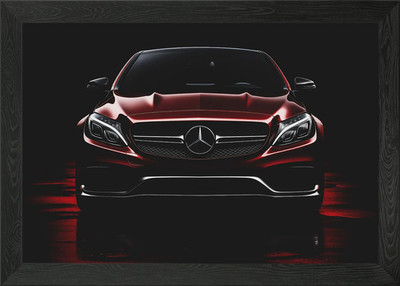 Roter Mercedes im Schatten Gerahmtes Wandbild Poster Leinwanddruck Bild