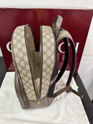 GUCCI OPHIDIA MEDIUM BACKPACK Beige & Ebony GG Supreme Canvas