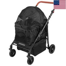 Pet Stroller Adjustable Handle Smooth-Ride Dog Stroller for Small  Medium Dogs