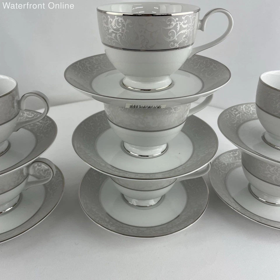 Taza de té Mikasa Fine China Pergamino L3438 | Juego de 7 café y platillos Foto 3 de 4