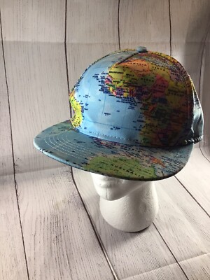 Wuke Brand World Map SnapBack Adjustable Hat