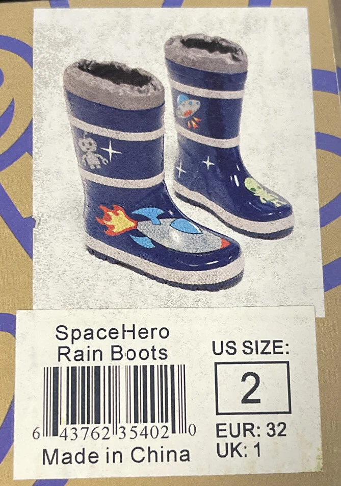 Kidorable Space Hero Rain Boots, US Size 2, Lightly Used, with Box - Image 3 of 4