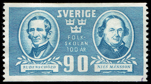 SWEDEN - 1942 - RUDENSCHOLD & MANSSON - 90o Blue - Sc #334 Used VF