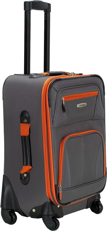 Rockland Pasadena Expandable Softside Luggage Spinner 20" Carry On Gray - Image 2 of 4