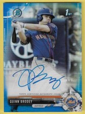 2018 Bowman Chrome Blue Quinn Brodey  Mets 1st Bowman Auto 011/150