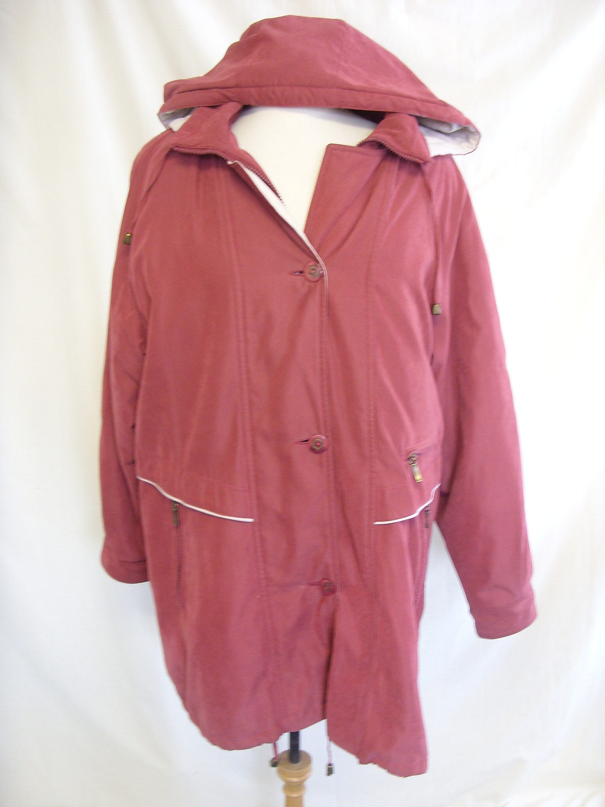 ALTRA Cappotto Donna Lawrayne taglia 14 40 colore rosso cappuccio tocco morbido u 548