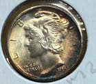 1945 S Mercury 10¢ BU TONED m2
