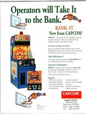Bank-It Arcade Game Flyer Original Redemption Basketball Hoops Novelty Retro
