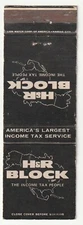 MATCHBOOK COVER - H&R BLOCK - INCOME TAX SERVICE - BLACK