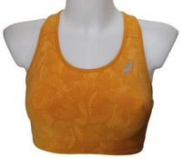 X) Damen Sport Bh Asics Bra Jacquard Tiger Vellow Runkoyo Gr. Xs Neu