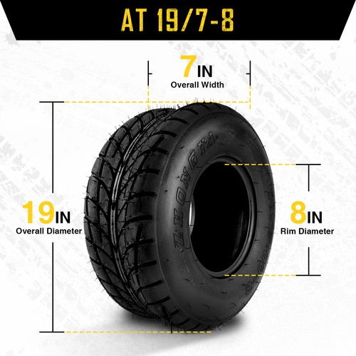 2pcs 19x7-8 Tires ATV UTV Tires Go Kart 19x7x8 Golf Cart All Terrain 4Ply 19-7-8 - Picture 4 of 11